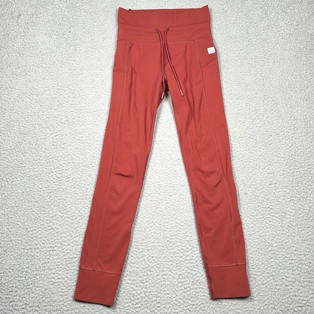 Vuori Daily Pocket Leggings Womens XS Rust Red High Rise Drawstring Yoga 7/8 - Picture 14 of 14